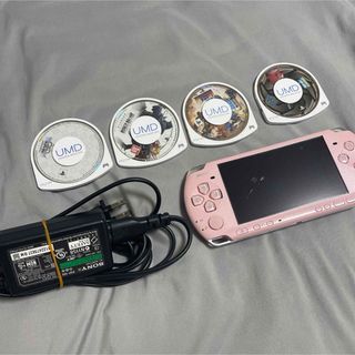 〈SONY〉PSP-3000（ブロッサム・ピンク） ※カセット4種付き！(その他)