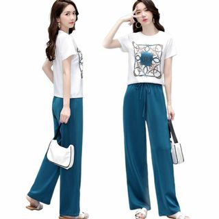 [BLANK BLANC] 2点 セットアップ 上下 セット tシャツ ロングパ(その他)