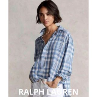 ポロラルフローレン(POLO RALPH LAUREN)のRALPH LAUREN ラルフローレン　チェック　リネンシャツ　プルオーバー(シャツ/ブラウス(長袖/七分))