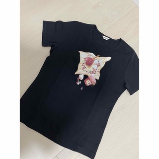 ピンクハウス(PINK HOUSE)の☆美品　ピンクハウス  ジャム瓶　プリント　黒　日本製　Lサイズ(Tシャツ/カットソー(半袖/袖なし))