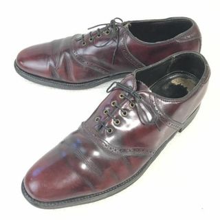 試着交換OK！80s/Vintage★フローシャイム/FLORSHEIM Royal Imperial★サドルシューズ【10.5B/27.0-28.0/バーガンディ】黄窓/緑糸/Oxford shoes◆bi-182 #BUZZBERG(ドレス/ビジネス)