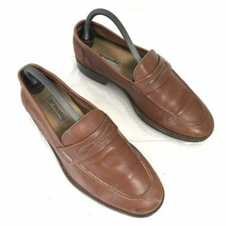 80s-90s/Vintage/イタリア製★グラバティ/gravati★本革/ローファー/モカシン【7/25.5-26.0/茶/BROWN】ビジネス/dress shoes◆cF-169  #BUZZBERG(スリッポン/モカシン)