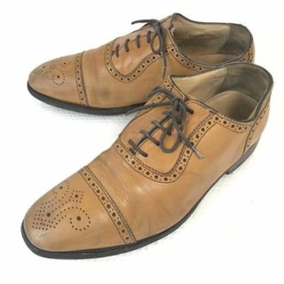 イングランド製/ビンテージ★ローク/LOAKE★本革/セミブローグ【6.5/25.0-25.5/茶/BROWN】グッドイヤー製法/パンチドキャップトウ◆bi-149 #BUZZBERG(ドレス/ビジネス)