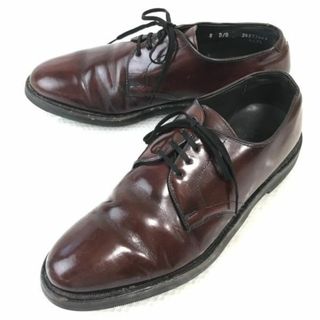 80s?vintage★ETライト/E.T.WRIGHT★タン裏フェルト/本革/プレーントゥ【8D/B 25.5-26.0/バーガンディ】ビジネス/dress shoes◆bJ-53 BUZZBERG(ドレス/ビジネス)