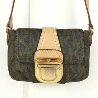 MICHAEL KORS/マイケルコース★本革/レザー　MKシグネチャー　ショルダーバッグ　茶/ブラウン　小ぶり　レディース　管NO.YB6-43 #BUZZBERG(ショルダーバッグ)