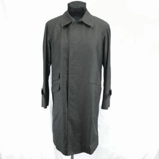 日本製★MASSE MENSCH/マッセ メンシュ★ウール/ステンカラーコート【Mens size -L程度/暗グレー】比翼仕立て/裏地総ドット柄◆BC247 #BUZZBERG(ステンカラーコート)