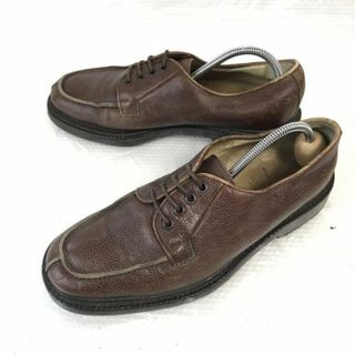 イタリア製ビンテージ★HAWKINS/ホーキンス★シボ本革/マッケイ製法/Uチップ【41/26.0-26.5/茶/BROWN】ビジネス/dress shoes◆bH-143 #BUZZBERG(ドレス/ビジネス)