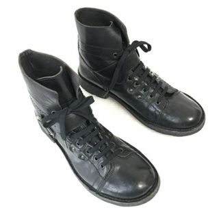 ROUTE 00★本革/ショート丈/エンジニアブーツ【43/27.5-28.0/黒/BLACK】レースアップ/Shoes◆bWB79-4 #BUZZBERG(ブーツ)