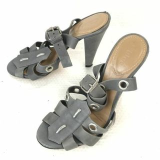 イタリア製★クロエ/Chloe★レザーサンダル【37/23.5/グレー/GRAY】ハイヒール/Shoes/sandal/pumps/japan limited◆cQ-571 #BUZZBERG(サンダル)