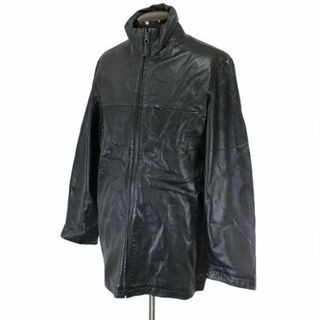 ヴィンテージクラブVINTAIGE CLUB★羊革/フルジップ/レザーコート/ジャケット【メンズL/黒】本革/シープスキン/Coat/Jacket/Jumper◆cBH460 #BUZZBERG(レザージャケット)