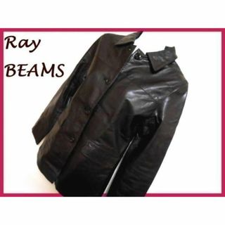 Ray BEAMS/ビームス★山羊/ゴートレザーライダースジャケット/コート【0/Women's size XS-S/ダークブラウン】管理NO◆旧.Ａ５５#BUZZBERG(ライダースジャケット)