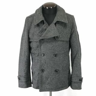 ジュンメン/JUNMEN★メルトンウール/ショート丈Pコート【メンズL/グレー/gray】Coat/Jacket/Jumper◆mBH600 #BUZZBERG(ピーコート)