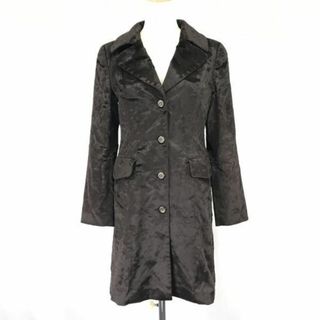 90s-00s/日本製/Vintage★ロペ/ROPE★ベロア/チェスターコート【レディースM/茶/brown】高級キュプラ裏地/Coat/Jacket/Jumper◆mBH458 #BUZZBERG(ロングコート)