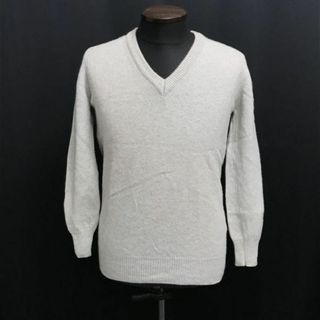 イタリア製★アーペーセー/A.P.C.★100％ウール/Vネックセーター/無地【メンズS/ライトグレー/light gray】Tops/sweater◆cBH560 #BUZZBERG(ニット/セーター)