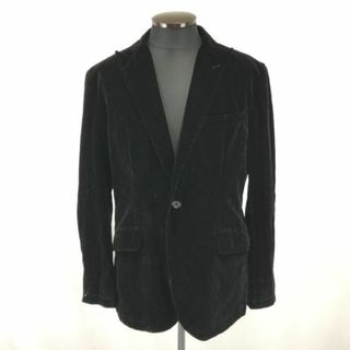 オーセンティック/AUTHENTIC★フロッキー加工/極上ベロア/テーラードジャケット【メンズLL/黒/black】総裏地/Jackets◆bBH264 #BUZZBERG(テーラードジャケット)