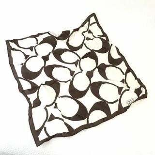 COACH★スカーフ【48×48/brown×white】Scarf◆senCM69 #BUZZBERG(ストール/パシュミナ)