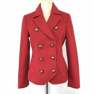 インディヴィ/INDIVI★ショート丈/ピーコート【38/レディースM/赤/red】Coat/Jacket/Jumper◆mBH602 #BUZZBERG(ピーコート)