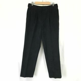 三陽商会★スコッチハウス/THE SCOTCH HOUSE★ベロアパンツ/ワンタックスラックス【メンズW76/股下73cm/黒/black】Pants/Trouser◆cBH575 #BUZZBERG(スラックス)