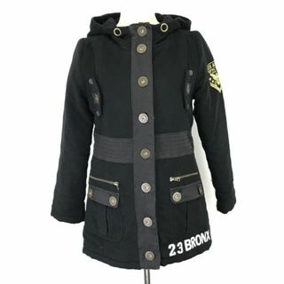 23 BRONX US ARMY★TYPE B-7/ミリタリーコート/フーディーブルゾン/ジャケット【レディースF/黒/black】フライトジャケット/Jumper◆cBH464 #BUZZBERG(ロングコート)