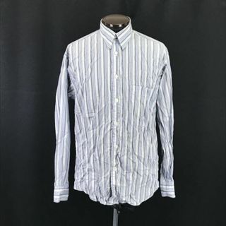 バーバリー(BURBERRY)のUSA製★バーバリー/BURBERRY★長袖ワイシャツ/ドレスシャツ【Mens size -S/青系/blue/ストライプ柄】Tops/Shirts◆BH231 #BUZZBERG(シャツ)