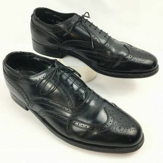 試着交換OK！ビンテージ/Vintage 　フローシャイム/インペリアル　フルブローグ　ウイングチップ〈黒/BLACK/ブラック〉size9.5D　27.0-27.5　ケンムール/メンズ/菅NO.WZH-43 #BUZZBERG(ドレス/ビジネス)