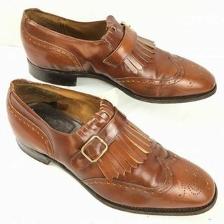 チャーチ(Church's)の試着交換OK！旧チャーチ/CHURCH'S【size9F　27.5　】ビンテージ/Vintage/イングランド製　キルト　モンクストラップ　シューズ〈ブラウン/茶/BROWN〉メンズ/菅NO.WZG-92 #BUZZBERG(ドレス/ビジネス)