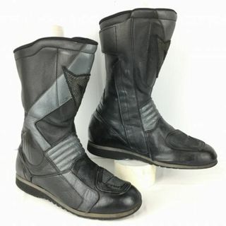 DAINESE/ダイネーゼ　レザー/本革　ライディング/バイクブーツ　size41　25.5-26.0〈黒/BLACK/ブラック〉サイドジップ/スネ 踝プロテクター　bike/Boots/Shoes〕菅No.WL73 #BUZZBERG(ブーツ)