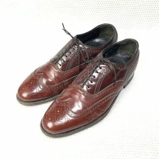 70s?ビンテージ品★フローシャイムFlorsheim★サイズ9D★26.5-27.0cm★フルブローグ ビジネスシューズ★赤茶◆is6-34 #BUZZBERG(ドレス/ビジネス)