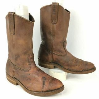 レッドウィング(REDWING)の80s以前?ビンテージ/Vintage 　RED WING/レッドウィング　ワーク/ペコスブーツ　size8E　26.0程度　ダークブラウン/茶/BROWN〉bike/Boots菅No.WN73 #BUZZBERG(ブーツ)