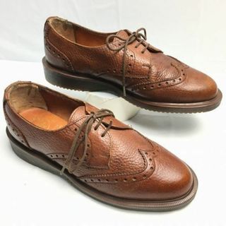 ドクターマーチン(Dr.Martens)の60s-70s?希少ビンテージ/Vintage タグ　イングランド製　ドクターマーチン【size38　24.0】ウイングチップ　ビジネスシューズ〈ブラウン/茶/BROWN〉メンズ/菅NO.WZF-127 #BUZZBERG(ドレス/ビジネス)