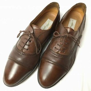 試着交換OK！ビンテージ/Vintage タグ　Mezlan/メスラン【10.5M/28.0-28.5】高級セミブローグ　スペイン製　キャップトゥシューズ〈ブラウン/茶/BROWN〉メンズ/菅NO.WZF-1 #BUZZBERG(ドレス/ビジネス)