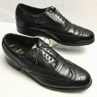 1984年製/80sビンテージ/Vintage 　FRORSHEIM　フローシャイム【9D　26.5-27.0/〈黒/BLACK/ブラック】フルブローグ　ウイングチップ　ビジネスシューズ//菅NO.WZF-119 #BUZZBERG(ドレス/ビジネス)