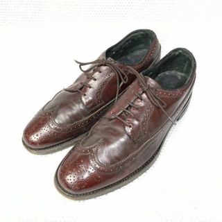 1972年製?★フローシャイムFlorsheim★サイズ9C★26.0-27.0cm★フルグローブ ウイングチップ ビジネスシューズ★赤茶◆is6-39 #BUZZBERG(ドレス/ビジネス)