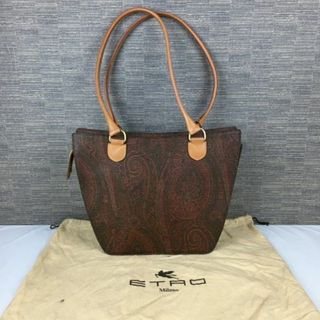 保存袋付き！　ETRO/エトロ　イタリア製　肩掛け/ハンドバッグ　ブラウン/茶/BROWN〉総柄/bag〕菅NO.YB25-8 #BUZZBERG(ハンドバッグ)