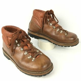 80s-90sビンテージ/Vintage 　本革　ビブラムソール　登山/トレッキングブーツ　size25.0-26.0程度　ブラウン/茶/BROWN〉管No.WA196 #BUZZBERG(ブーツ)