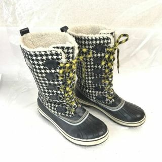 カナダ老舗★ソレル/ SOREL★暖かボア/スノーブーツ【25.0/黒チェック柄/BLACK】雪作業/防水◇bWB83-7 #BUZZBERG(ブーツ)