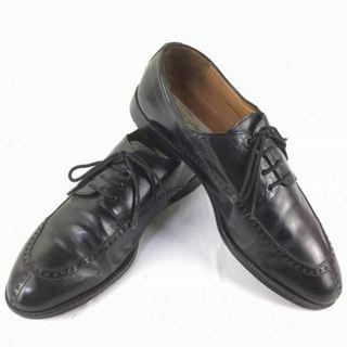 80s-90s/Vintage/ビンテージタグ　Mezlan/メスラン　【サイズ8W　26.0〈黒/BLACK/ブラック】Uチップ　ビジネスシューズ　管NO.メZB-129 #BUZZBERG(ドレス/ビジネス)