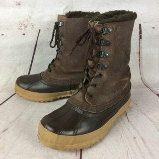 ソレル(SOREL)のカナダ製★ソレルxエディーバウアーモデル/本革スノーブーツ【6/23.0/茶】ハイテク防水◆KM01 #BUZZBERG(ブーツ)