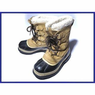 ソレル(SOREL)のカナダ名門★SOREL/ソレル【21.5cm/ブラウン】カリブー/スノーブーツ★本革/インナー付き◆X6F52 #BUZZBERG(ブーツ)