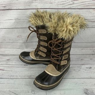 ソレル(SOREL)のカナダ名門★SOREL/ソレル★完全防水/レザースノーブーツ【23.5/暗茶】防水加工/インナー付◆WB8-03 #BUZZBERG(ブーツ)