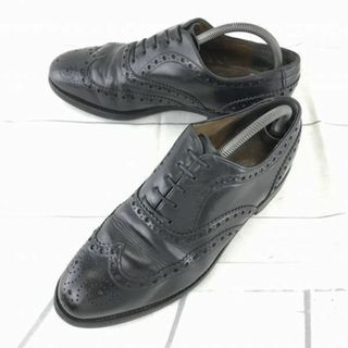 ビンテージ品/イングランド★Barker/バーカー★本革フルブローグ/ウイングチップ【8.5/27.0/黒】グッドイヤー製法/ドレスシューズ◆XB-129 #BUZZBERG(ドレス/ビジネス)