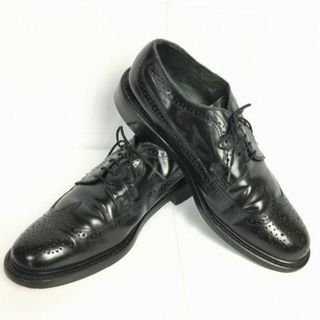 90s以前? Vintage/ビンテージ品　JARMAN　ジャーマン【サイズ9.5D　27.0-27.5〈黒/BLACK/ブラック】グッドイヤー製法　ウイングチップ　ビジネスシューズ/管NO.ZD-51 #BUZZBERG(ドレス/ビジネス)