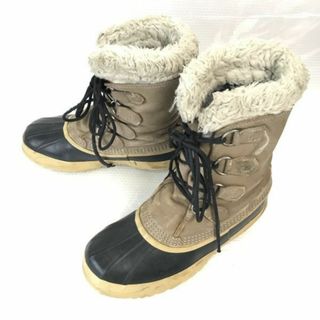 ソレル(SOREL)の80s-90s/カナダ製★ソレル★本革/スノーブーツ【24.0-25.0/茶/brown】インナー付き/雪作業/防水/shoes/ビンテージ/Vintage/caribou◆pWB87-7 #BUZZBERG(ブーツ)