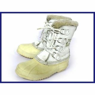 ソレル(SOREL)のカナダ製/ビンテージ品★SOREL/ソレル【WOS7/23.5-24.5/白】本革使用/インナー付き/高級スノーブーツ◆3@n27 #BUZZBERG(ブーツ)