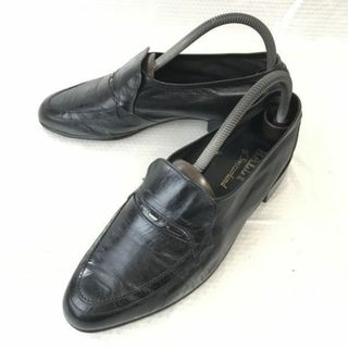 バリー(Bally)のスイス製ビンテージ★バリー/BALLY of Switzerland★本革/ローファー/モカシン【6.5E/24.5/黒/BLACK】ビジネス/dress shoes◆pE-132 #BUZZBERG(スリッポン/モカシン)