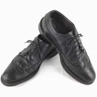 USA製/80s Vintage/ビンテージ希少品　Coburne Square コバーンスクエア【サイズ8D　25.5-26.0〈黒/BLACK/ブラック】ロングウイングチップ/管NO.ZB-6 #BUZZBERG(ドレス/ビジネス)