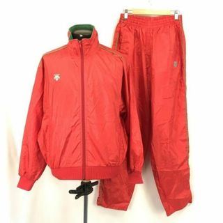 Made in Japan★DESCENTE★上下セットアップ/ジャージ/ウィンドブレーカー【Mens size -L/赤/Red】シャカシャカ/Jackets/Set up◆BH247 #BUZZBERG(その他)