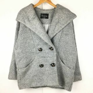 Diagram/ダイアグラム 　フード付/ショート丈ピーコート　サイズ36　グレー　グレースコンチネンタル　日本製　jacket　jumper 管NO.WA3-20 #BUZZBERG(ピーコート)