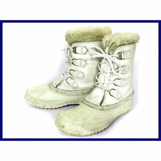 ソレル(SOREL)のカナダ製ビンテージ品*ソレルSOREL【WOS8/24.5-25.0程度】レザー使用♪高級スノーブーツ:白◆2@B86 #BUZZBERG(ブーツ)