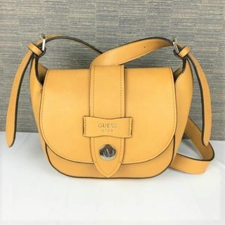 GUESS/ゲス　レザー　ショルダーバッグ　茶/ブラウン　小ぶり　おしゃれ　管NO.YB13-49 #BUZZBERG(ショルダーバッグ)